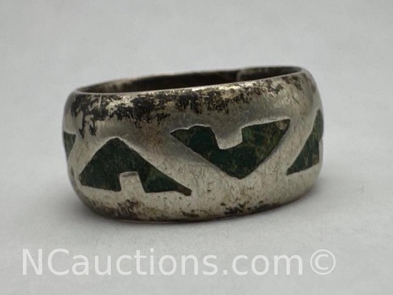 Sterling Silver Navajo Turquoise Ring 9 Grams Size 9