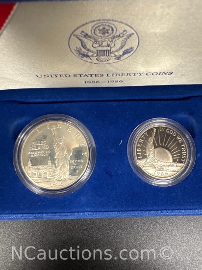 1986 Ellis Island 90% Silver Half Dollar Coin Set
