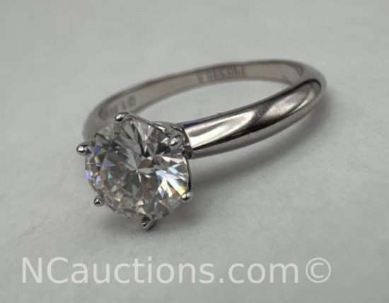 Sterling Silver Moissanite Diamond Ring 2 Grams Size 6.5