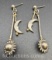 Sterling Silver Sun And Moon Dangle Earrings 6 Grams