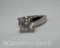 Preveli Sterling Silver Brilliant Round Cut Moissanite Diamond Ring 5 Grams Size 7.5