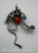 Sterling Silver Coral And Turquoise Pendant 3 Grams