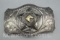 Keyston Bros Sterling Silver 1/10-14k Gold Belt Buckle 63 grams