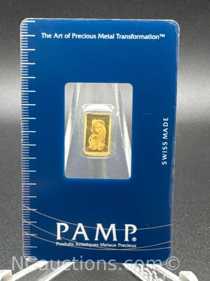 PAMP 1 Gram .9999 Fine Gold Bullion Bar