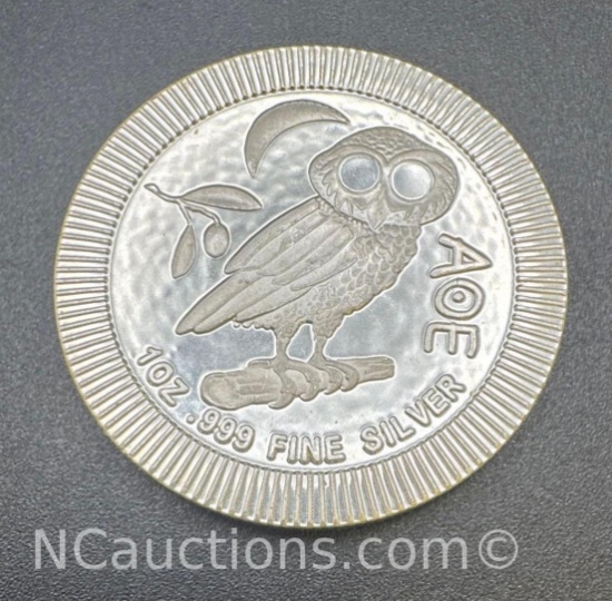 2021 Niue Aoe 1 Troy Oz .999 Fine Silver Owl Bullion Coin