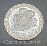 2021 Niue Aoe 1 Troy Oz .999 Fine Silver Owl Bullion Coin