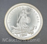 Sic Semper Tyrannis Silver Shield 1 Troy Oz .999 Fine Silver Bullion Coin