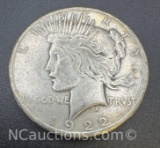 1922-S Silver Peace Dollar 90% Silver Coin 26 Grams