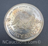 1984 A-mark 1 Troy Oz .999 Fine Silver Liberty Bullion Coin