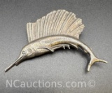Sterling Silver Marlon Brooch Pin 5 Grams