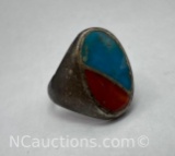 Navajo Sterling Silver Turquoise Ring 9 Grams Size 9.5