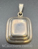 Sterling Silver Mexico Square Pendant 13 Grams