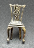 Sterling Silver Miniature chair Brooch Pin 4 Grams