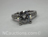 Sterling Silver Moissanite Diamond Ring 3 Grams Size 5