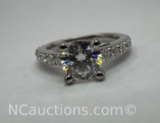 Sterling Silver Moissanite Diamond Ring 3 Grams Size 7