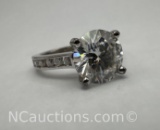 Sterling Silver Moissanite Diamond Ring 2 Grams Size 6