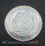 2018 Canadian Buffalo 1 1/4 Oz .9999 Fine Silver Bullion Coin