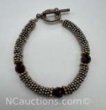 Sterling Silver Beaded Bracelet 34 Grams