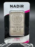 Nadir 1 Troy Oz .999 Fine Silver Bullion Bar