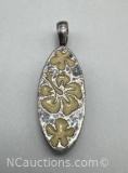 Surf Hawaii Hibiscus Flower Sterling Silver Pendant 4 Grams