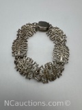 Sterling Silver Filigree Link Bracelet 22 Grams