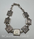 WRE Sterling Silver Panel Bracelet 16 Grams