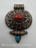 Sterling Silver Turquoise Pendant 14 Grams