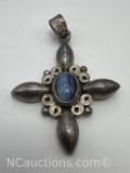 Mexico Sterling Silver Cross Pendant 20 Grams