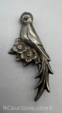 Sterling Silver Parrot Flower Pendant 2 Grams