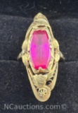 14k Gold Pink Sapphire Ring 3.9 Grams Size 8