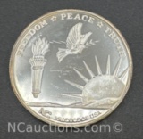 National Commercial 1 Troy Oz .999 Fine Silver Freedom Peace Truth Bullion Coin
