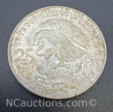 1968 Mexico 25 Pesos 70% Silver Coin 22 Grams
