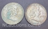 1958-D Benjamin Franklin 90% Silver Half Dollars 25 Grams