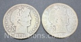 1910-S and 1907-S Barber 90% Silver Half Dollars 23 Grams