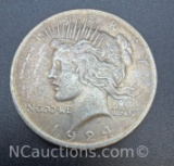 1924 Silver Peace Dollar 90% Silver Coin 26 Grams