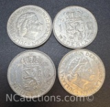 1963 Netherlands 1 Gulden 72% Silver Coin 26 Grams