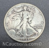 1943-S Walking Liberty 90% Silver Half Dollar Coin 12 Grams