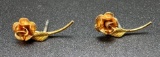 14k Gold Rose Pins 1 Gram