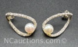 Sterling Silver Pearl Earrings 3 Grams