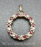 Sterling Silver Ruby Pendant 2 Grams