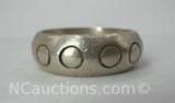 Mexico Sterling Silver Circle Ring 9 Grams Size 9.5