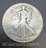 1928-S Walking Liberty 90% Silver Half Dollar Coin 11 Grams