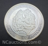 2018 Canadian 1 1/4 Oz .9999 Fine Silver Buffalo Bullion Coin