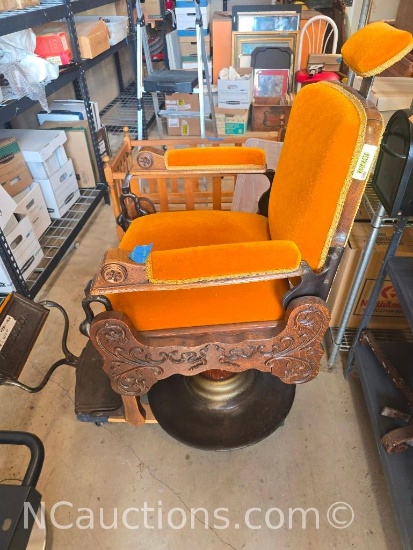 August Kearn Oak Barber Chair - Rare Great Condition