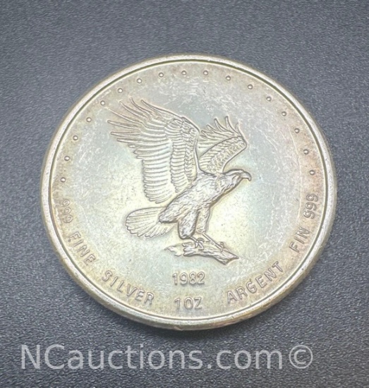 1982 1 Troy Oz .999 Fine Silver Eagle Bullion Monex Coin