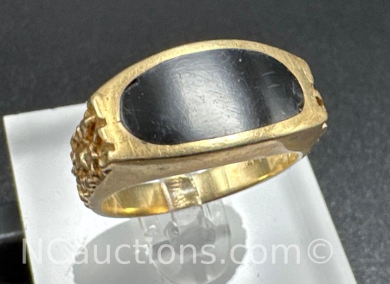 Vintage 14k Gold Black Onyx Ring 8.1 Grams Size 9