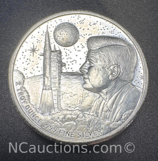 1969 Apollo 11 .999 Fine Silver Bullion Coin 62 grams