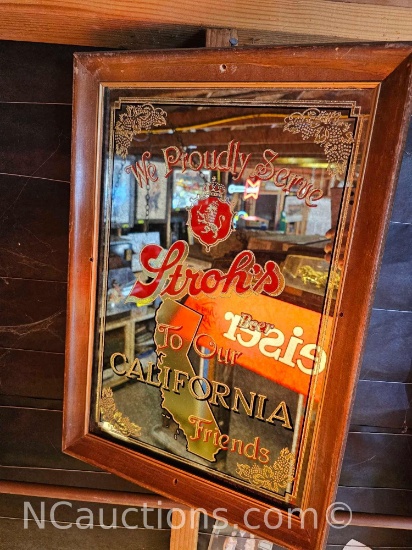 Proud to Serve Strohs Beer Bar Mirror