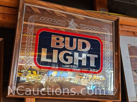 Bid Light Beer Engraved Bar Mirror