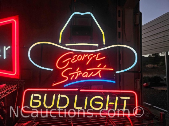 George Strait Bar Neon Sign Loc: Stor